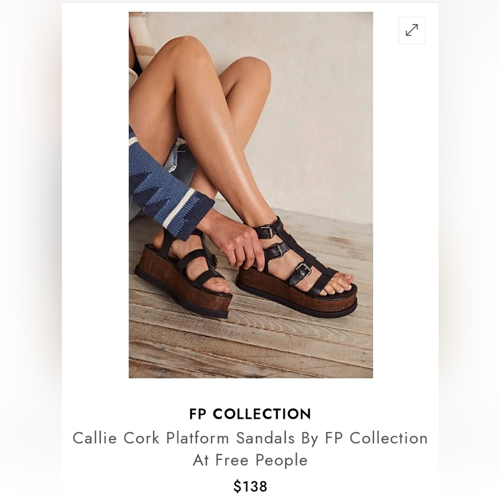 Freepeople Callie Cork Platform w/Rope Like Detail